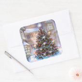 kerstboom  vierkante sticker (Envelop)