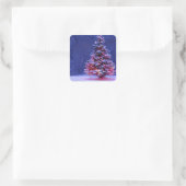 kerstboom vierkante sticker (Tas)