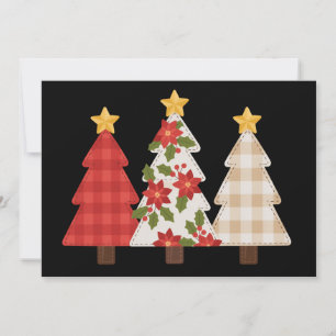 Kerstboom Vintage Patchwork Lieve Feestdag Feestdagenkaart
