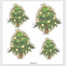 Kerstboom Vinyl Gesneden stickers