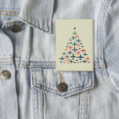 Kerstboom Vliegtuig Retro Piloot Vliegen Vlucht Button (Insitu)