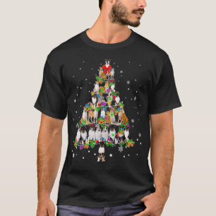 Kerstboom Vloeiende colliehond Pasboom Licht S T-shirt