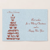 Kerstboom vogels folie kaarten (Binnen)