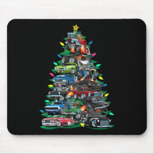 Kerstboom vol autowaanzin! Spierauto's en Hotrod Muismat
