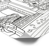 Kerstboom volwassen kleuring poster (Hoek)