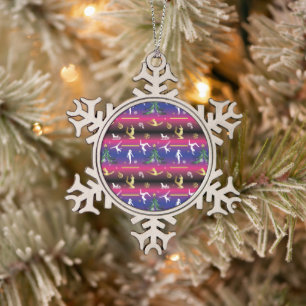 Kerstboom voor dames met turnscans tin sneeuwvlok ornament