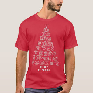 Kerstboom voor fotograaf camera Merry Clickmas T-shirt