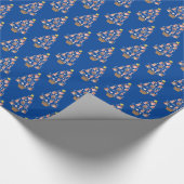 Kerstboom voor honkbaldieren cadeaupapier (Hoek)