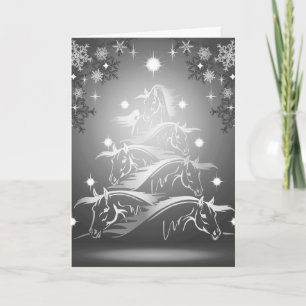 Kerstboom voor paarden in Gunmetal Grey Feestdagen Kaart