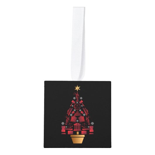 kerstboom voor procureur-generaal kubus ornament (Voorkant)