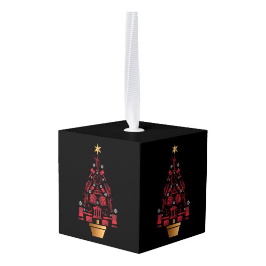 kerstboom voor procureur-generaal kubus ornament (Achter hoekig)