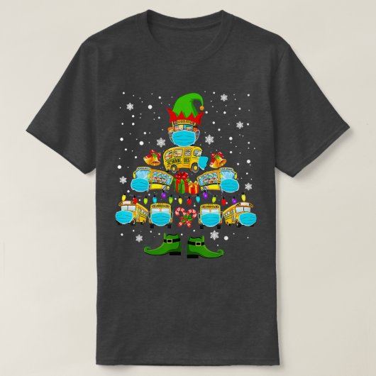 Kerstboom voor schoolbuschauffeur t-shirt (Design voorkant)