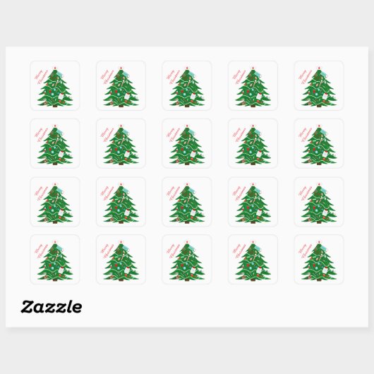 Kerstboom voor verpleegsters vierkante sticker (Vel)