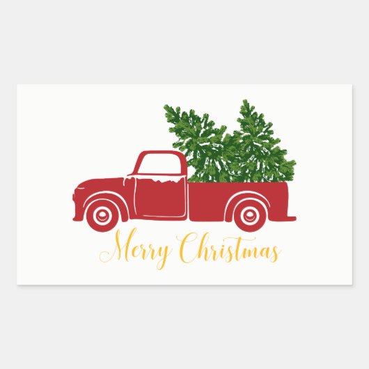 Kerstboom vrachtwagen Sticker (Voorkant)