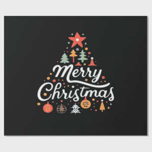 Kerstboom Vrolijk Kerstfeest Klassieker Cadeaupapier