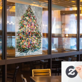 kerstboom - vrolijk kerstfeest raamsticker