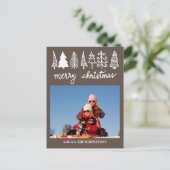 Kerstboom | vrolijk kerstscript | Foto Feestdagenkaart (Staand voorkant)