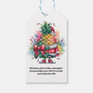 Kerstboom waterverf cadeaulabel