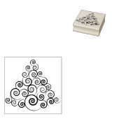 Kerstboom wervelt kunststempel rubberstempel (Gestempeld)
