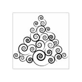 Kerstboom wervelt kunststempel rubberstempel (Afrduk)