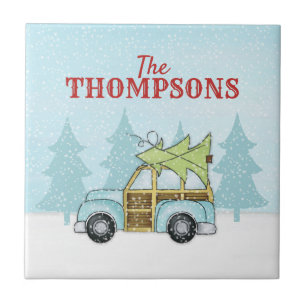 kerstboom Whimsical Snowflake, gepersonaliseerd Tegeltje