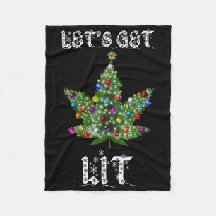 Kerstboom Wiet Blad Pot Thc Cadeau T-shirt Fleece Deken