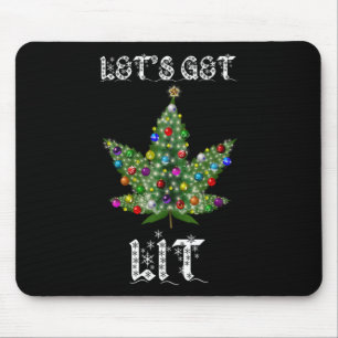 Kerstboom Wiet Blad Pot Thc Cadeau T-shirt  Muismat