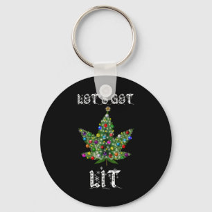 Kerstboom Wietblad Pot Thc Cadeau T-shirt Sleutelhanger