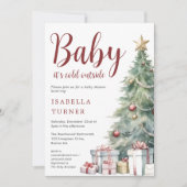 Kerstboom | Winter Baby shower Kaart (Voorkant)