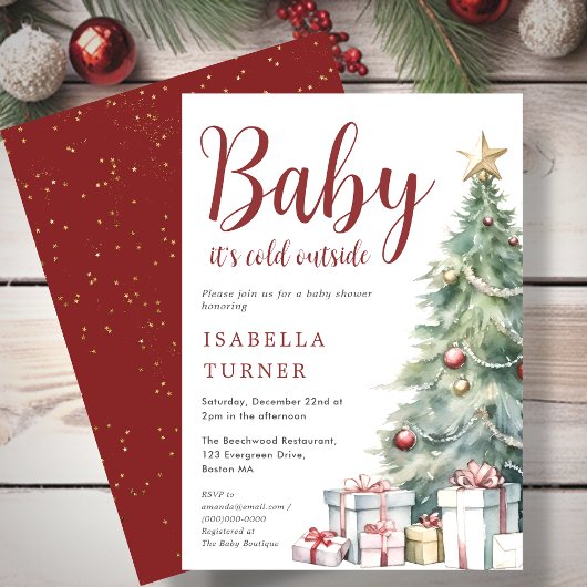 Kerstboom | Winter Baby shower Kaart