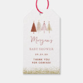 Kerstboom Winter Meisje Baby shower Cadeaulabel (Voorkant)
