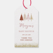 Kerstboom Winter Meisje Baby shower Cadeaulabel (Achterkant)