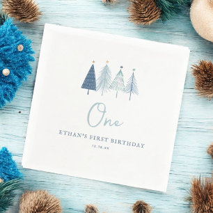 Kerstboom Winter Onederland Boy 1st Birthda Servet