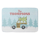 Kerstboom Winter Snowflake Car gepersonaliseerd Badmat (Voorkant)