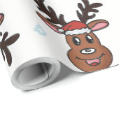 Kerstboom winterrendier Santa Hat Snowflake Cadeaupapier (Rol Hoek)