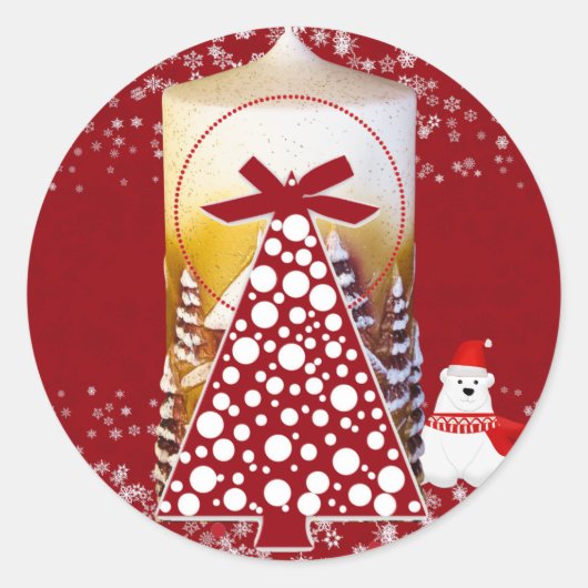 Kerstboom Wintersnowflakes Kind Ronde Sticker (Voorkant)