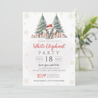 Kerstboom Witte Olifant Cadeau Uitwisselen Uitnodi Kaart