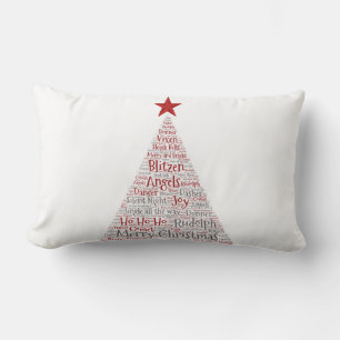 Kerstboom Word Art met Rode Ster Kussen