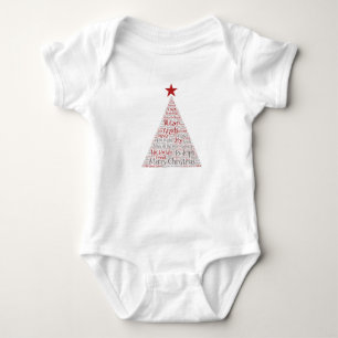 Kerstboom Word Art met Rode Ster Romper