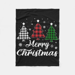 Kerstboom Xmas Buffalo Plaid Rood Wit Fleece Deken