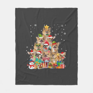 Kerstboom Xmas Lichten Chihuahua Klassiek T-Shi Fleece Deken