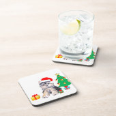 Kerstboom, Yorkshire puppy dog & giften Bier Onderzetter (Rechterzijde)
