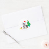 Kerstboom, Yorkshire puppy dog & giften Ronde Sticker (Envelop)