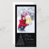  kerstboom Zilver Feestdagenkaart (Voorkant / Achterkant)