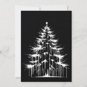 Kerstboom Zwart & Wit Grunge Chic Esthetiek Feestdagenkaart