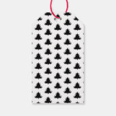 Kerstboom zwart-wit Stropdas op cadeau Labels Cadeaulabel (Achterkant)