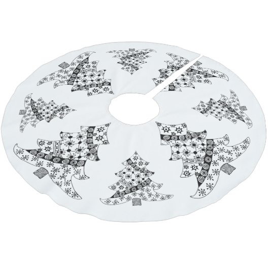 Kerstboom, zwart-witfeestdag kerstboom rok (Gekanteld)