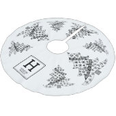 Kerstboom zwart-witte feestdag monogram kerstboom rok (Gekanteld)