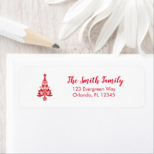 Kerstboom Zweeds Illustratie Noords adres Etiket