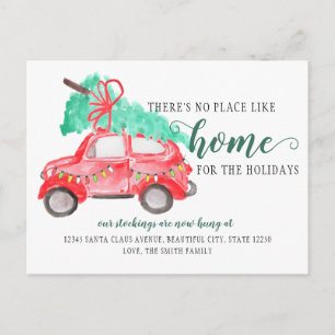 Kerstboomauto We hebben de fotovakantie verplaatst Aankondigingskaart